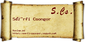 Sárfi Csongor névjegykártya